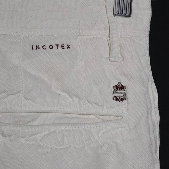 Incotex Slim Fit Men's Linen Blend Slacks - Ivory - Sz 32* - Picture 3 of 4